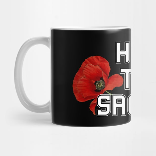 Honor Their Sacrifice Memorial with Red Poppy Flower (MD23Mrl006b) by Maikell Designs